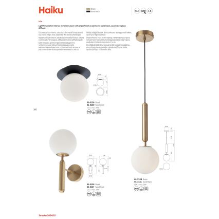 Redo 01-3129 - Taklampa HAIKU 1xE14/28W/230V diameter 18 cm svart