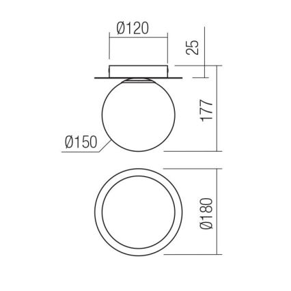 Redo 01-3129 - Taklampa HAIKU 1xE14/28W/230V diameter 18 cm svart