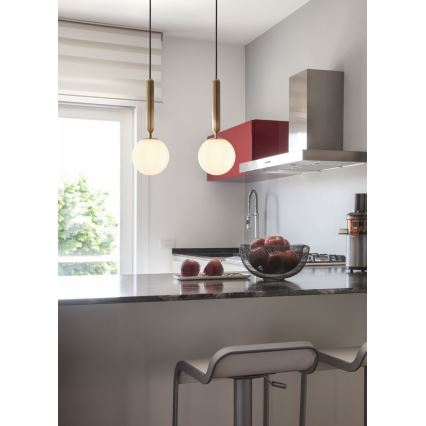 Redo 01-3130 - Ljuskrona med textilsladd HAIKU 1xE14/28W/230V diameter 15 cm mässing