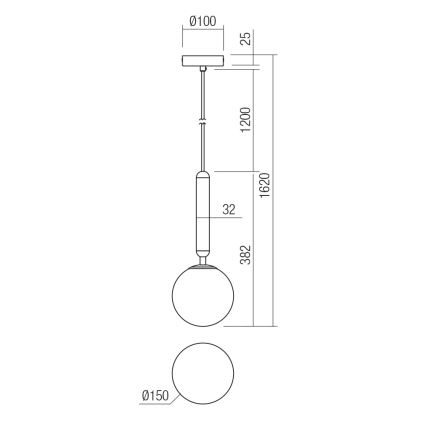 Redo 01-3130 - Ljuskrona med textilsladd HAIKU 1xE14/28W/230V diameter 15 cm mässing