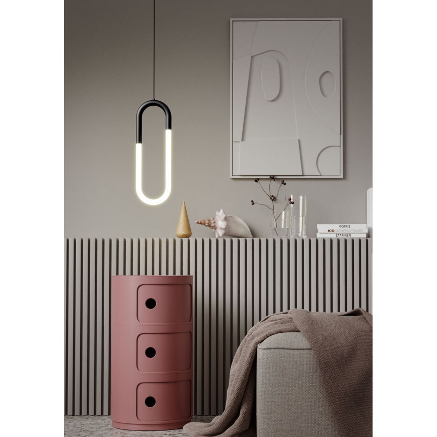 Redo 01-3184 - LED ljusreglerad ljuskrona på textilsladd LATIUM LED/9W/230V svart