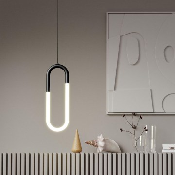 Redo 01-3184 - LED ljusreglerad ljuskrona på textilsladd LATIUM LED/9W/230V svart