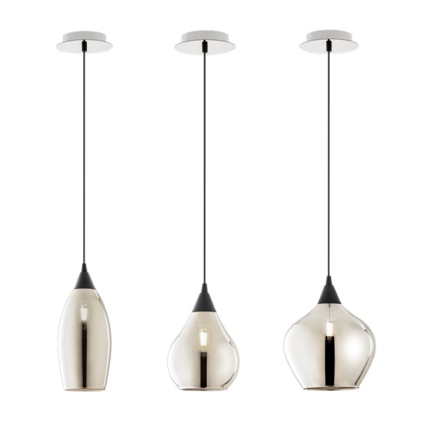 Redo 01-3189 - Ljuskrona med textilsladd TANNER 1xE14/28W/230V diameter 12 cm