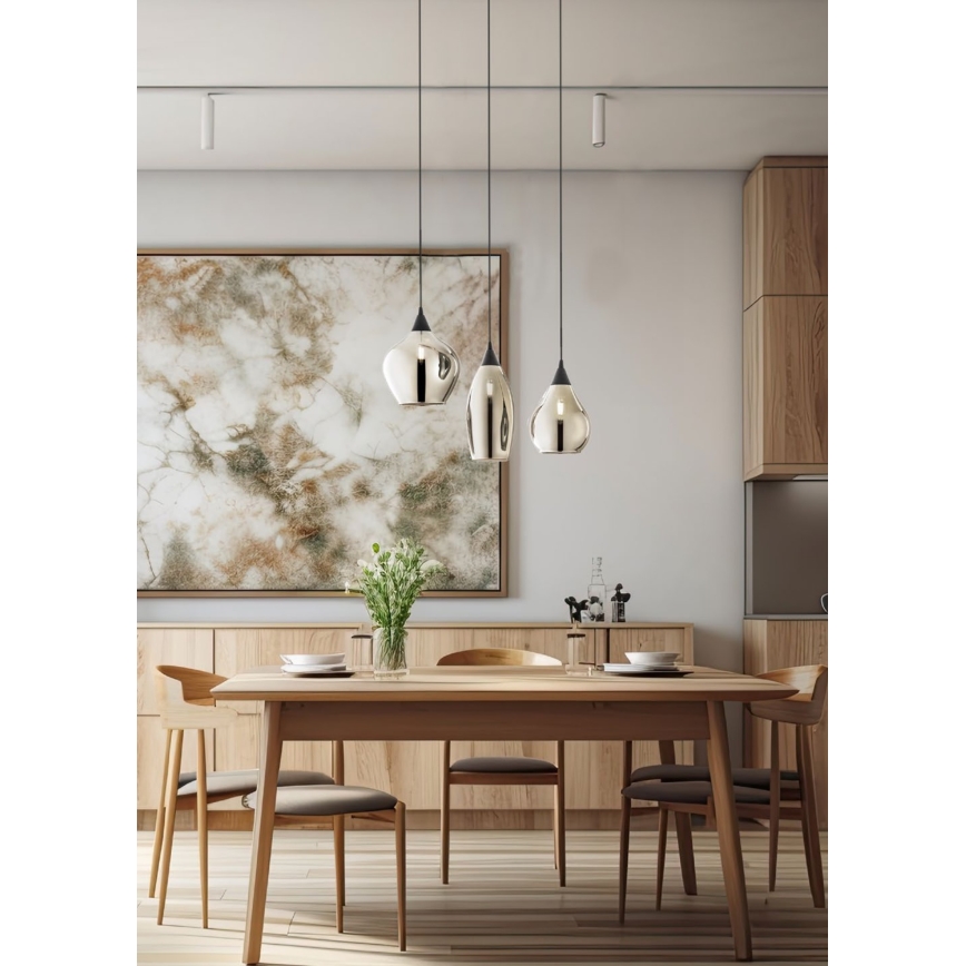 Redo 01-3190 - Ljuskrona med textilsladd TANNER 1xE14/28W/230V diameter 15 cm