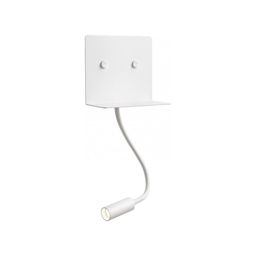 Redo 01-3210 - LED väggbelysning med en flexible liten lampa MOKA LED/6W + LED/3W/230V USB CRI90 vit