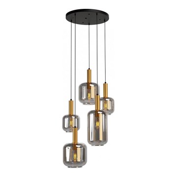 Redo 01-3214 - Ljuskrona med textilsladd BRINA 5xE27/23W/230V