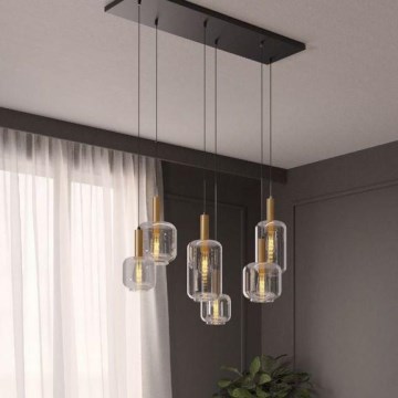 Redo 01-3215 - Ljuskrona med textilsladd BRINA 6xE27/23W/230V