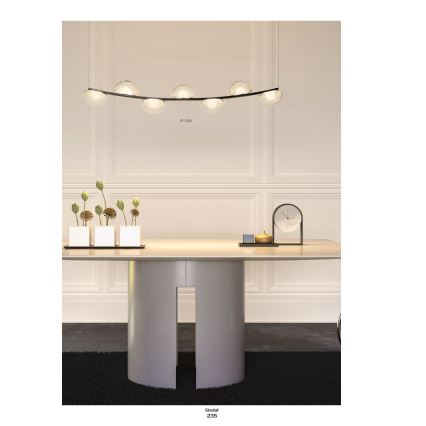 Redo 01-3243 - LED ljusreglerad ljuskrona på textilsladd SINCLAIR LED/35W/230V CRI 93 IP21 guld