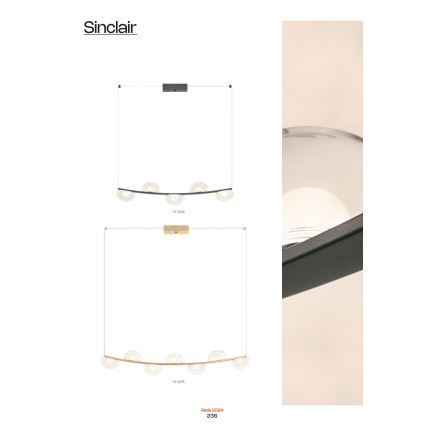 Redo 01-3243 - LED ljusreglerad ljuskrona på textilsladd SINCLAIR LED/35W/230V CRI 93 IP21 guld