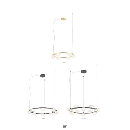 Redo 01-3247- LED ljusreglerad ljuskrona på textilsladd SINCLAIR LED/37,2W/230V CRI 93 IP21 guld