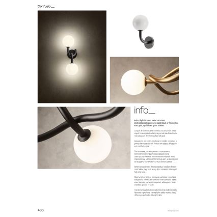 Redo 01-3256 - Ljuskrona på stång CONFUSIO 3xE14/28W/230V Ø 76 cm, guld