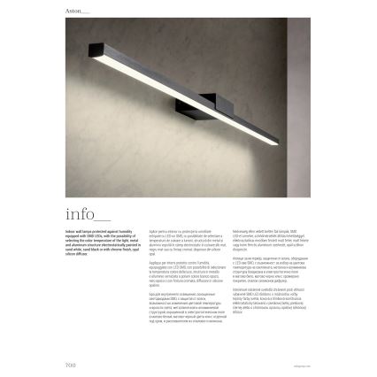 Redo 01-3268 - Badrumsspegel med LED-belysning ASTON LED/12W/230V 60 cm CRI 90 IP44 vit