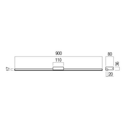 Redo 01-3271 - LED-belysning för badrumsspegel ASTON LED/18W/230V 3000/4000K 90 cm CRI 90 IP44 vit