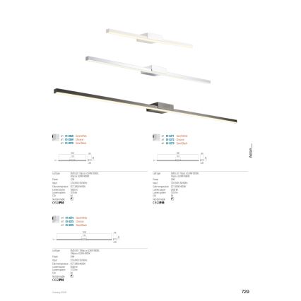 Redo 01-3272 - LED-belysning för badrumsspegel ASTON LED/18W/230V 3000/4000K 90 cm CRI 90 IP44 polerad krom