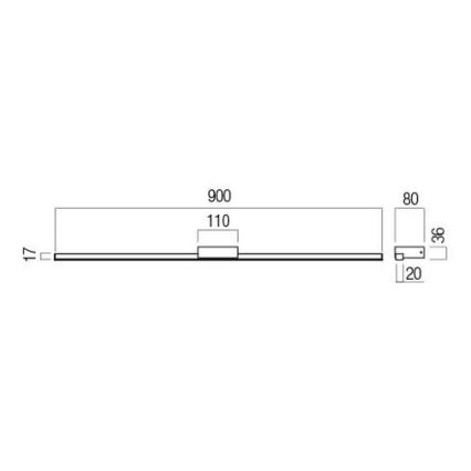 Redo 01-3272 - LED-belysning för badrumsspegel ASTON LED/18W/230V 3000/4000K 90 cm CRI 90 IP44 polerad krom