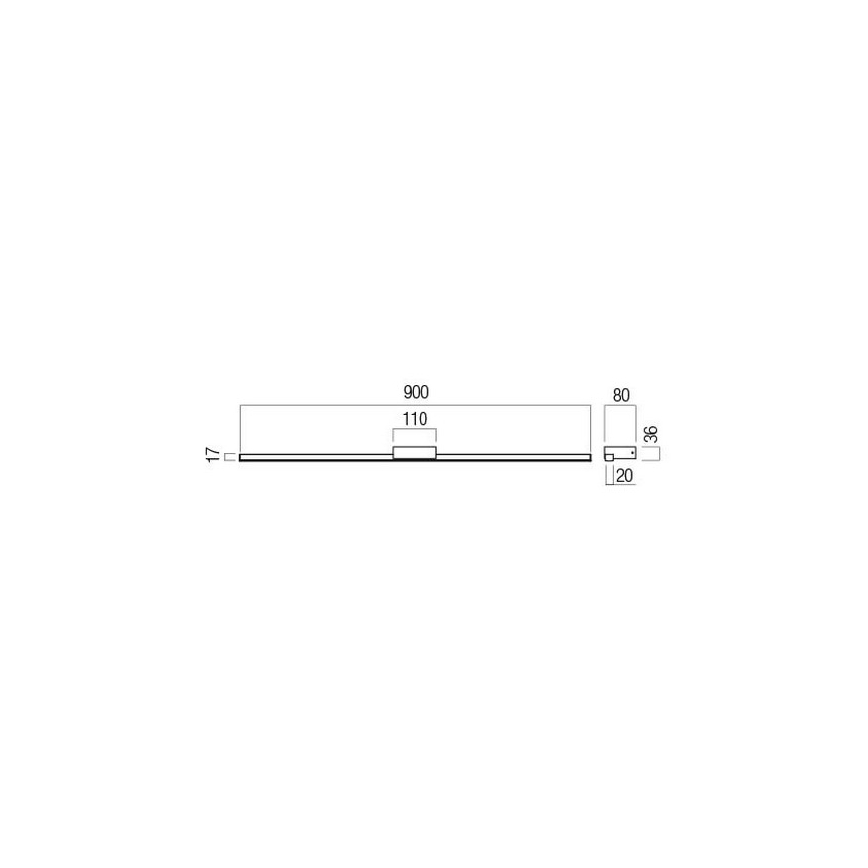 Redo 01-3272 - LED-belysning för badrumsspegel ASTON LED/18W/230V 3000/4000K 90 cm CRI 90 IP44 polerad krom