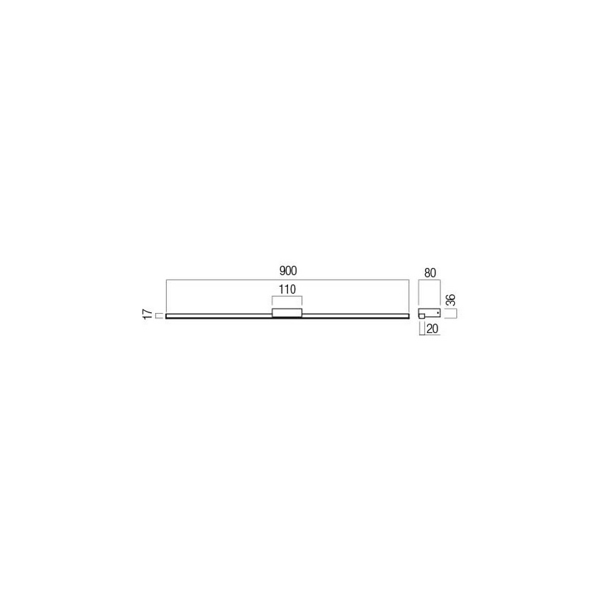 Redo 01-3273 - LED-badrumsspegelbelysning ASTON LED/18W/230V 3000/4000K 90 cm CRI 90 IP44 svart