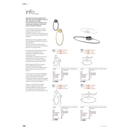 Redo 01-3338 - Dimbar LED-hänglampa på vajer LEO LED/48W/230V 3000/4000K CRI 90 40x95 cm bronsfärgad
