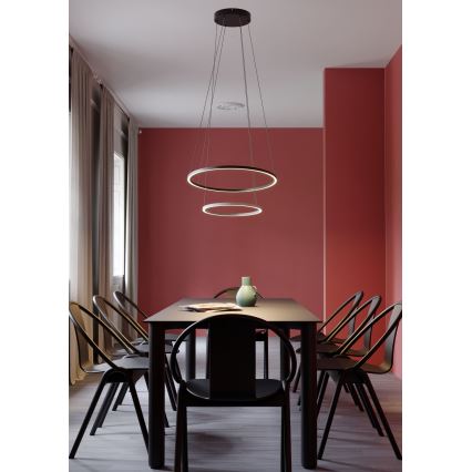 Redo 01-3343 - LED-dimbar pendellampa med vajer LEO LED/115W/230V 3000/4000K CRI 90 60x130 cm svart