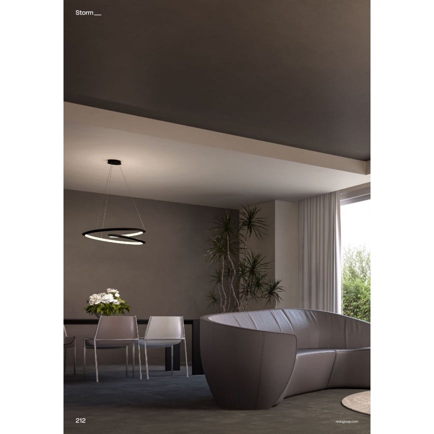 Redo 01-3378 - Dimbar LED-pendel på kabel STORM LED/60W/230V 3000/4000/6000K CRI 90 pr. 80 cm svart
