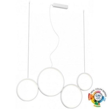 Redo 01-3382 - LED ljusreglerad ljuskrona på textilsladd ATHENA LED/40W/230V 3000/4000/6000K CRI98 vit