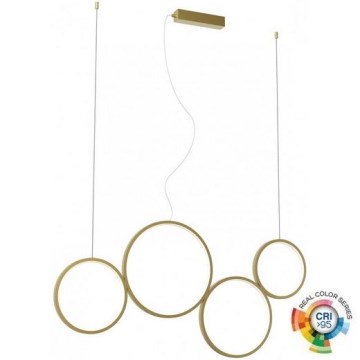 Redo 01-3383 - LED ljusreglerad ljuskrona på textilsladd ATHENA LED/40W/230V 3000/4000/6000K CRI98 guld