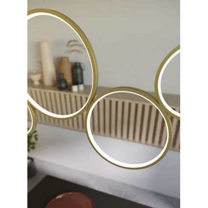 Redo 01-3383 - LED ljusreglerad ljuskrona på textilsladd ATHENA LED/40W/230V 3000/4000/6000K CRI98 guld