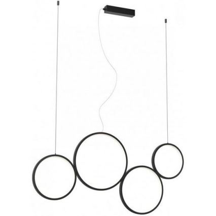 Redo 01-3384 - LED ljusreglerad ljuskrona på textilsladd ATHENA LED/40W/230V 3000/4000/6000K CRI98 svart