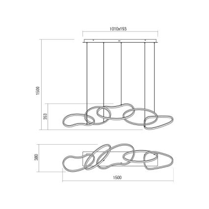Redo 01-3393 - Dimbart LED-takpendel på vajer BIAS LED/120W/230V 3000/4500/6500K CRI 90 svart