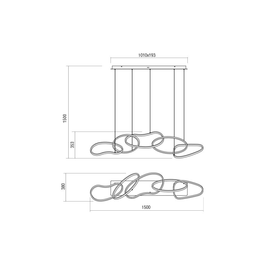 Redo 01-3393 - Dimbart LED-takpendel på vajer BIAS LED/120W/230V 3000/4500/6500K CRI 90 svart
