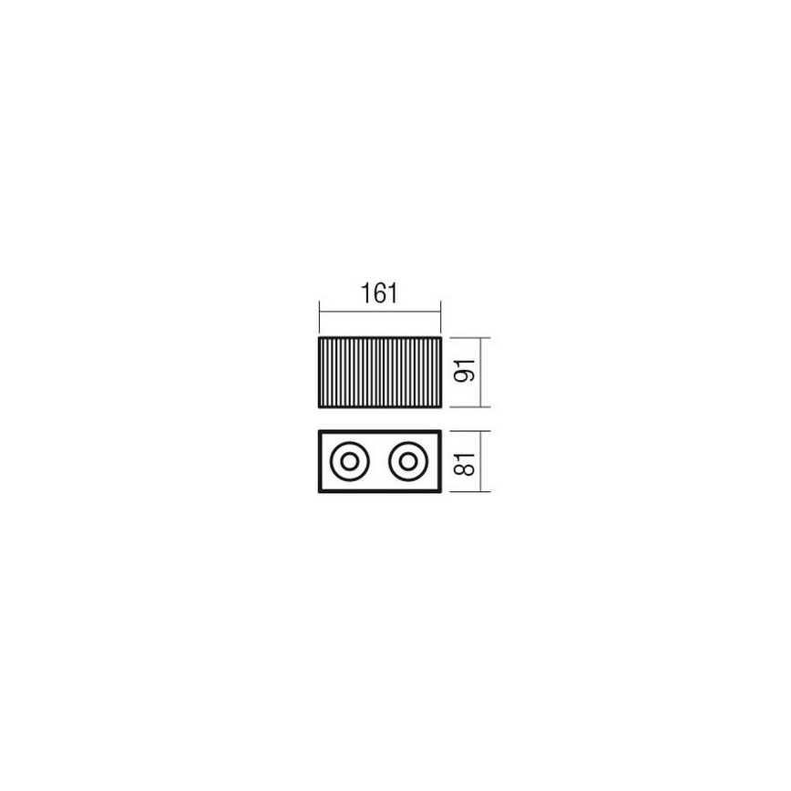 Redo 01-3410 - Takspot DELPHI 2xGU10/7W/230V 16,1x8,1 cm vit