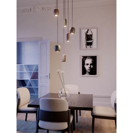 Redo 01-3475 - Ljuskrona med textilsladd BOOM 1xGU10/10W/230V diameter 7,6 cm grön