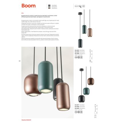 Redo 01-3478 - Ljuskrona med textilsladd BOOM 1xGU10/10W/230V diameter 12 cm grön