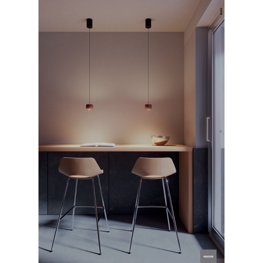 Redo 01-3547 - LED ljuskrona med textilsladd AVES LED/12W/230V diameter 9,6 cm CRI 90 guld