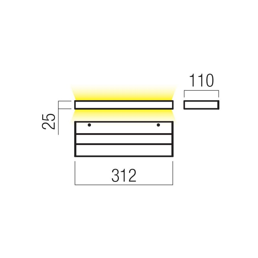 Redo 01-3552 - LED väggbelysning SEED LED/15W/230V vit