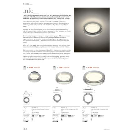 Redo 01-3588 - LED taklampa SOLERA LED/18W/230V diameter 25 cm CRI 93 3000/4000K grå