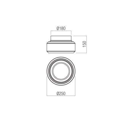 Redo 01-3588 - LED taklampa SOLERA LED/18W/230V diameter 25 cm CRI 93 3000/4000K grå