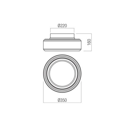 Redo 01-3589 - LED taklampa SOLERA LED/24W/230V diameter 35 cm CRI 93 3000/4000K grå