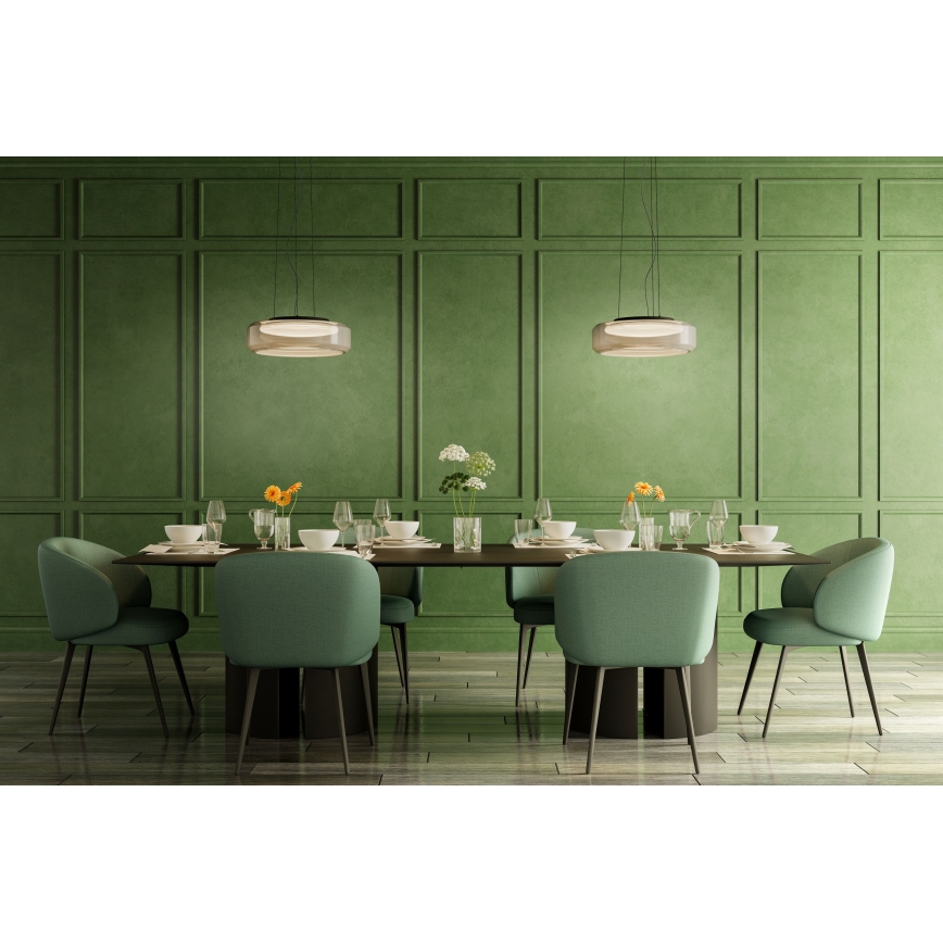 Redo 01-3592 - LED ljuskrona med textilsladd SOLERA LED/36W/230V diameter 45 cm CRI 93 3000/4000K grå