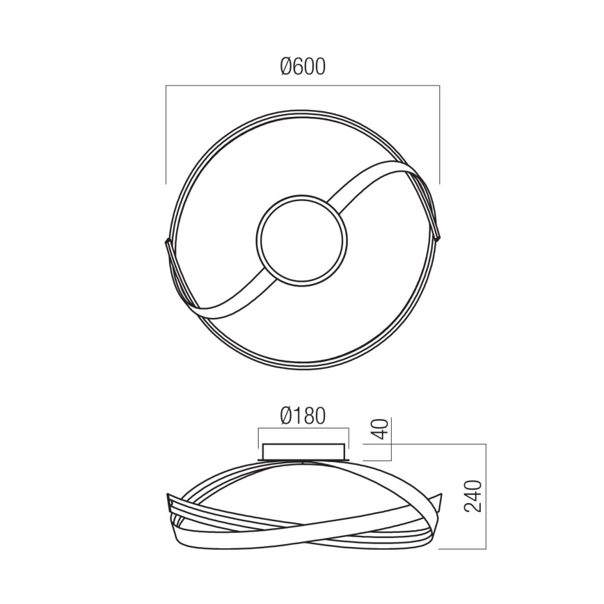 Redo 01-3613 - Dimmbar LED-taklampa IMPULS LED/34W/230V Ø 60 cm guld