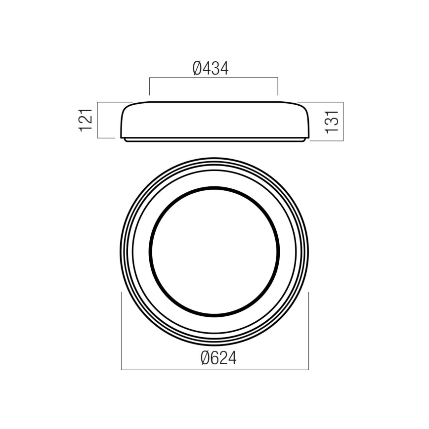 Redo 01-3723 - LED-takarmatur DIP-LED/40W/230V 2700/3000/4000/5000/6500K CRI 90 Ø 62,4 cm beige