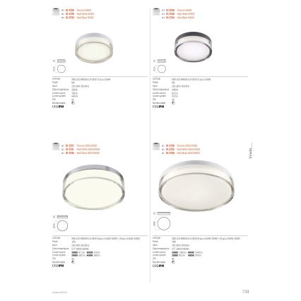 Redo 01-3735 - LED badrumstaklampa FRISBI LED/12W/230V Ø 23 cm CRI 90 3000/4000K IP44 svart