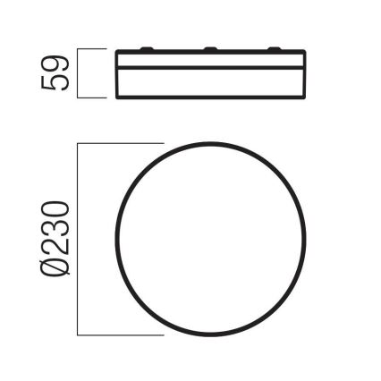 Redo 01-3735 - LED badrumstaklampa FRISBI LED/12W/230V Ø 23 cm CRI 90 3000/4000K IP44 svart