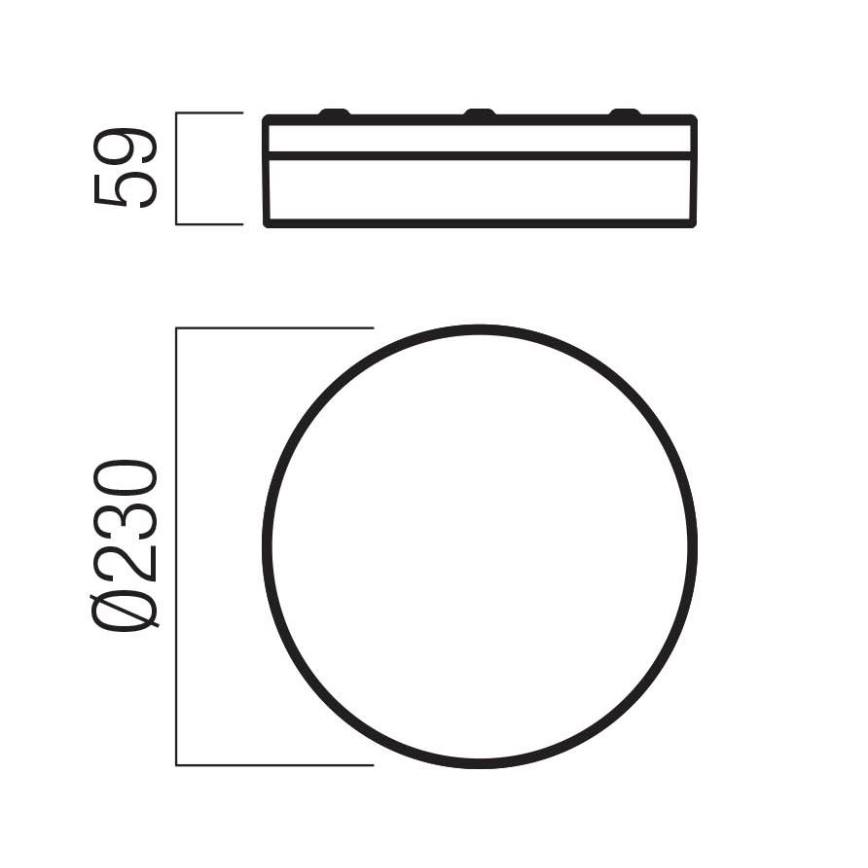 Redo 01-3735 - LED badrumstaklampa FRISBI LED/12W/230V Ø 23 cm CRI 90 3000/4000K IP44 svart