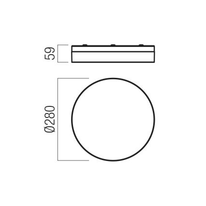 Redo 01-3736 - LED badrumstaklampa FRISBI LED/18W/230V Ø 28 cm CRI 90 3000/4000K IP44 svart