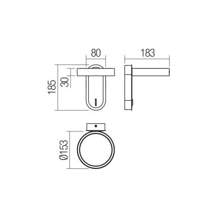 Redo 01-3764 - LED väggbelysning KEEN LED/6W/230V CRI 90 svart