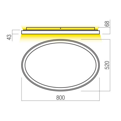 Redo 01-3809 - Dimbar LED-taklampa NOBU LED/80W/230V 3000/4000K CRI 90 vit