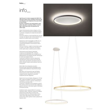 Redo 01-3810 - Dimbar LED-takarmatur NOBU LED/80W/230V 3000/4000K CRI 90, guld