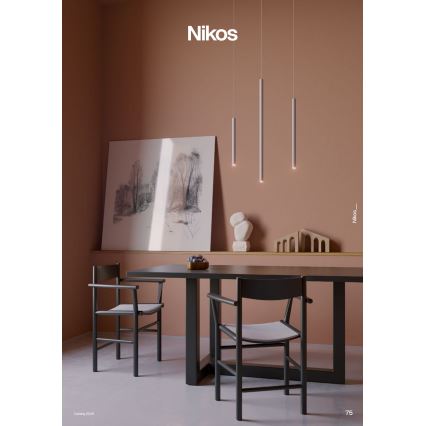 Redo 01-3859 - LED-pendel på vajer NIKOS LED/8W/230V 3000K CRI 90 Ø 6 cm vit