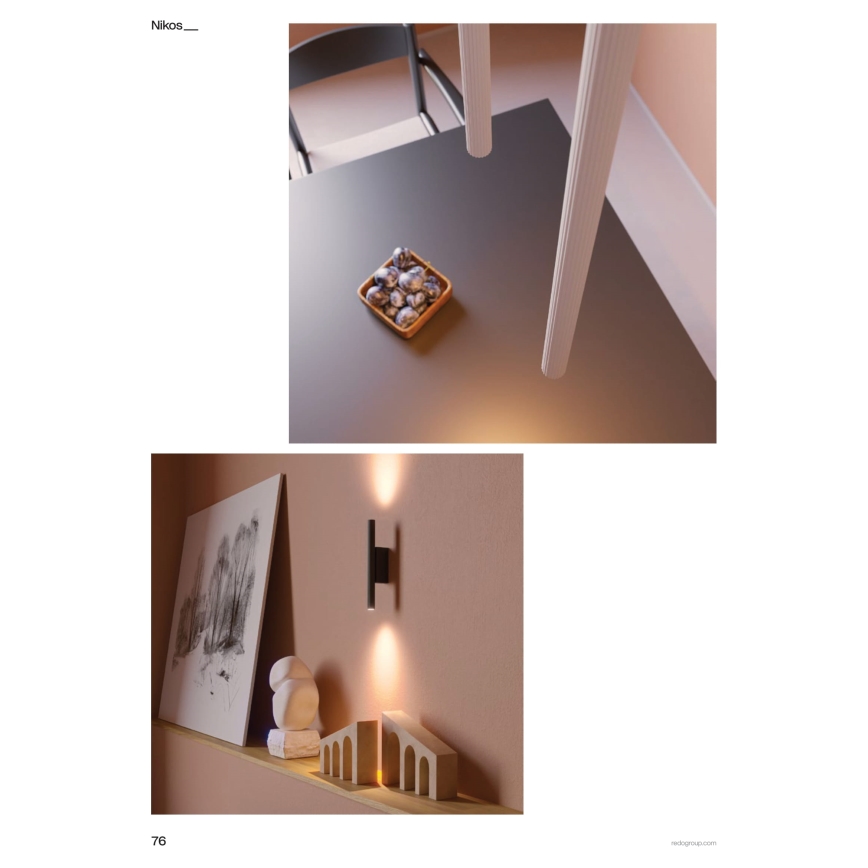 Redo 01-3859 - LED-pendel på vajer NIKOS LED/8W/230V 3000K CRI 90 Ø 6 cm vit